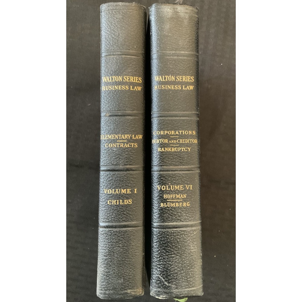 Vintage Walton Series Business Law Treatise American Law 1927 1929 Set Hardcover